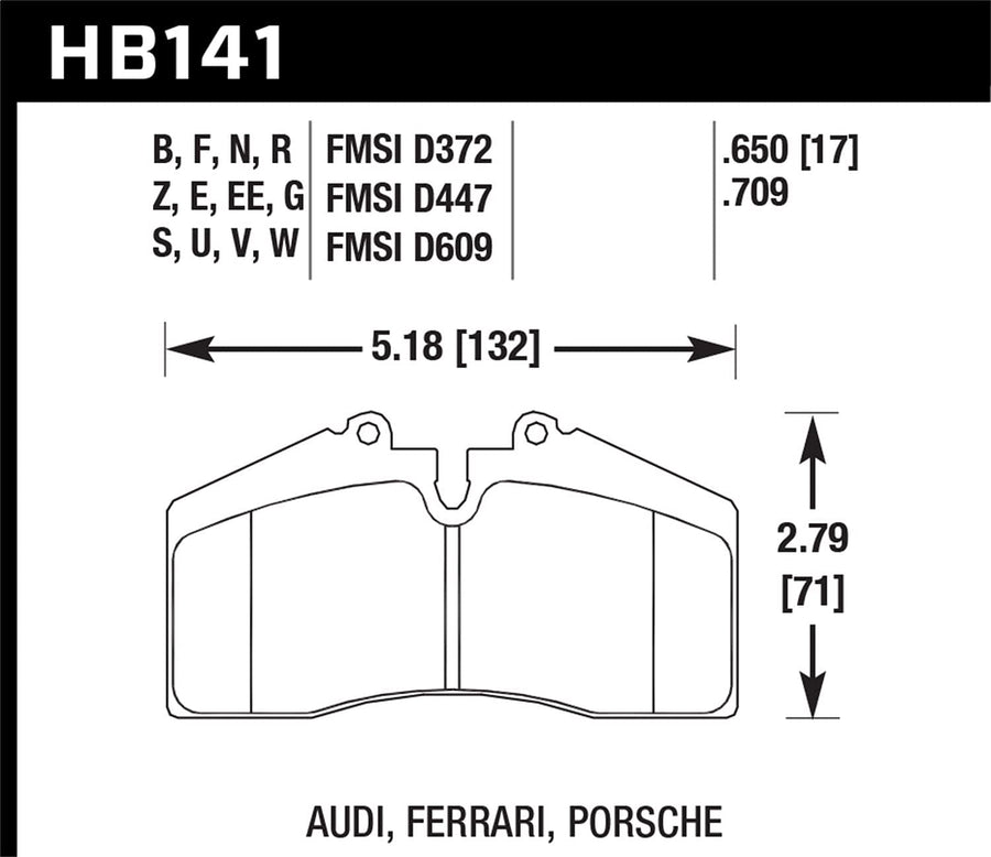 Hawk Performance DTC-70 HB141U.650 Motorsport Brake Pads