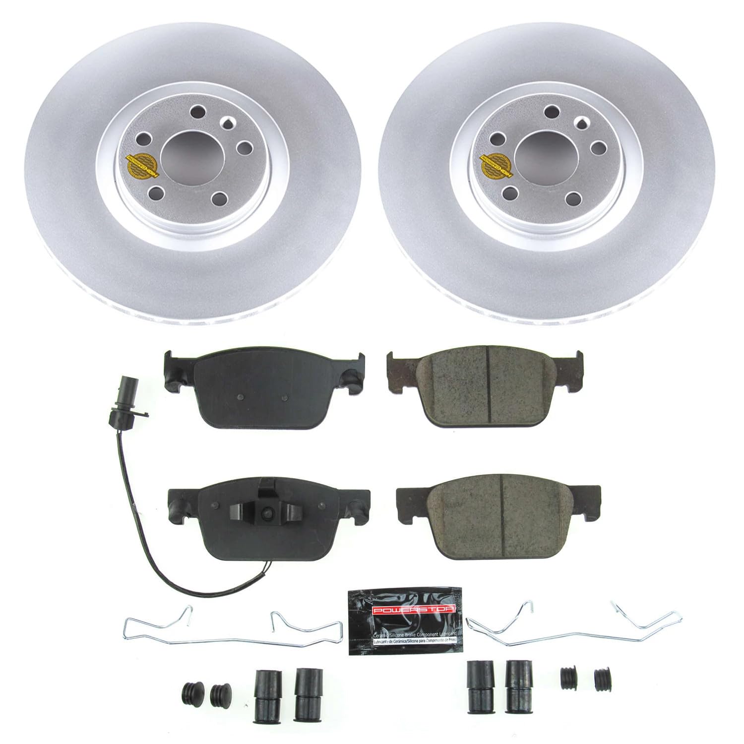 Power Stop Z23 Front Coated Rotor Kit-Coated Brake Pads, Carbon Ceramic Brake Rotors
