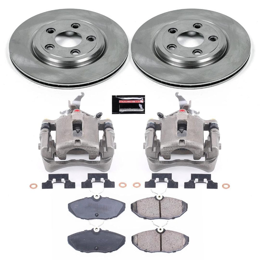 Power Stop KCOE1361 Replacement Autospeciality Rear Caliper Kit- OE Rotors, Ceramic Brake Pads, Calipers For Ford Thunderbird 2002-2005, Lincoln LS 2000-2002 [Model Specific]