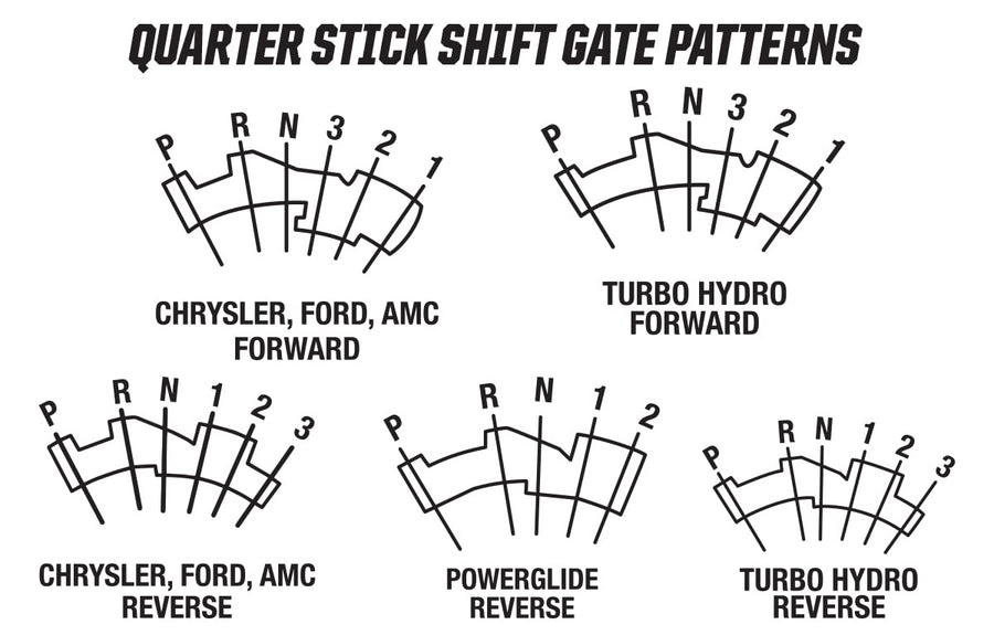Pistol Grip Hurst Quarter Stick Shifter, Black 3162009