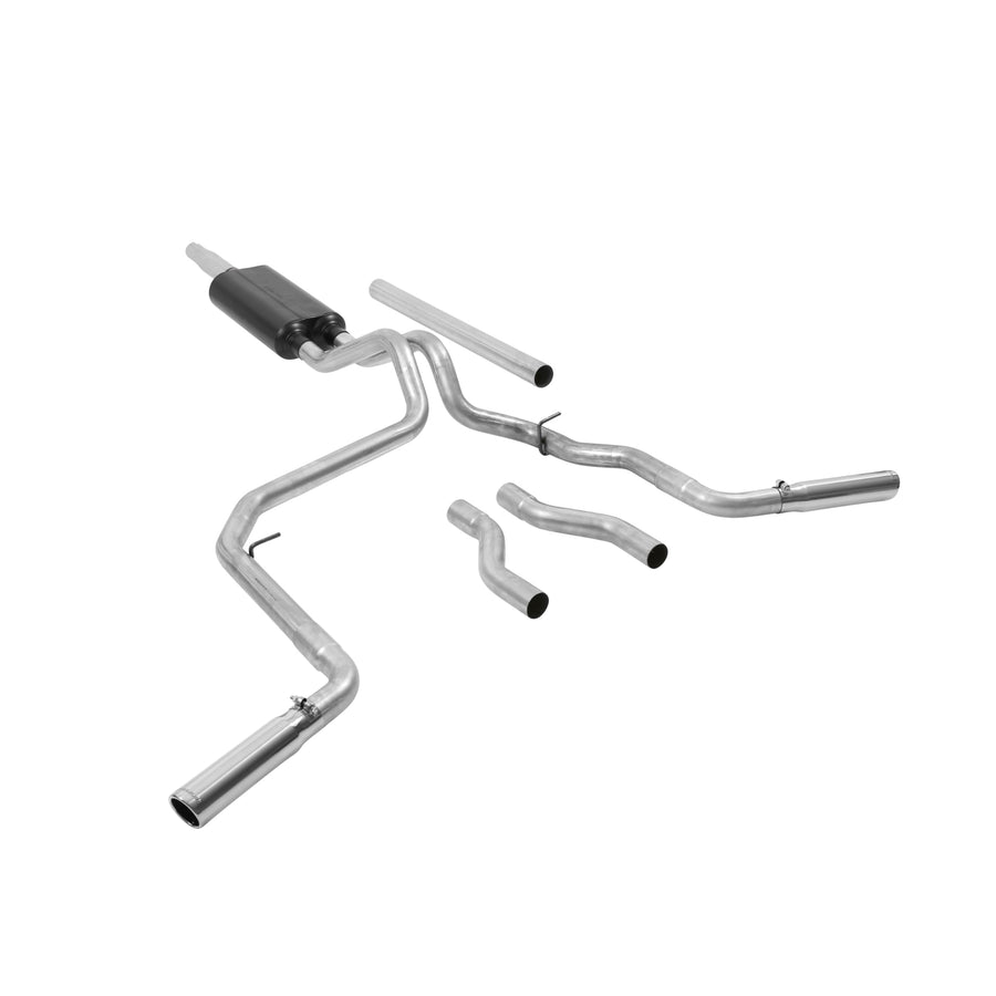 American Thunder Flowmaster 17471 Cat-Back Exhaust Kit Dual 2.5 Inch Aluminized Steel 3 Inch Polished 304 Stainless Steel Tips Compatible with 1987-1996 Ford F-150 V6 V8 2/4WD All Wheelbases