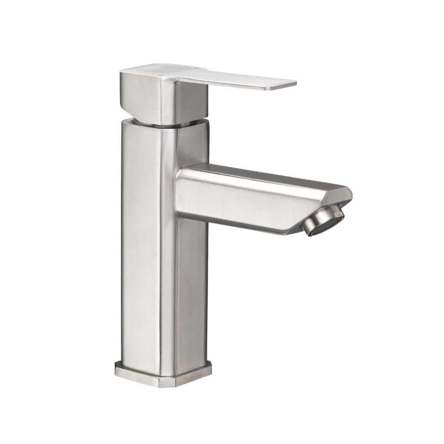 Dura Faucet RV Modern Angular DF-ML803LQ-SN Lavatory Faucet - Single Handle (Brushed Satin Nickel)