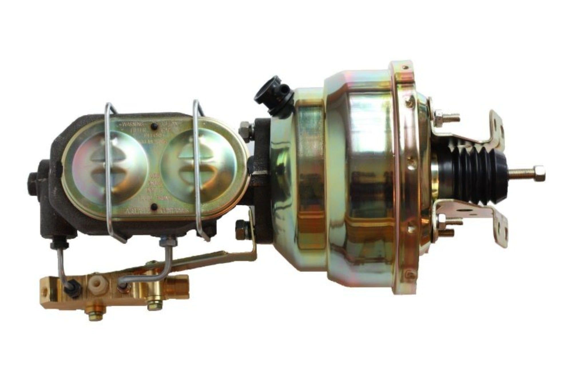 8 Inch LEED BRAKES Dual Power Booster, 1-1/8 Inch Bore Master, Side Mount Valve, 4 Wheel Disc (Zinc)
