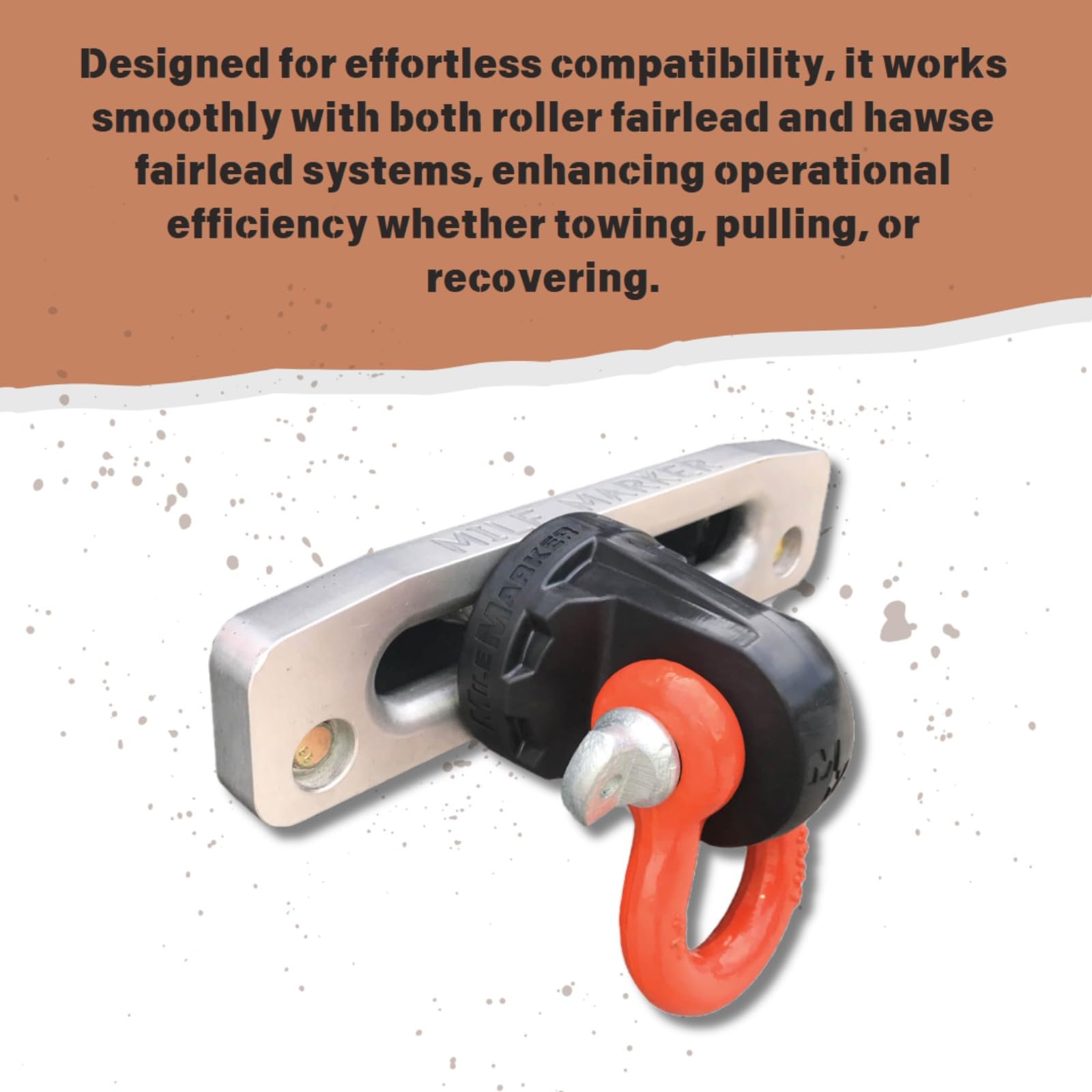 Winch Shackle Mount Mile Marker 60-12166 - Fits Mile Marker Winches - Versatile Quality - Works with Roller Fairlead & Hawse Fairlead - Replaces Conventional Winch Hook - Easy Installation & Removal