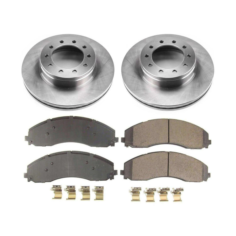 Power Stop KOE7422 Front Replacement Brake Kit-OE Brake Rotors & Ceramic Brake Pads For Ford F-450 Super Duty, Ford F-550 Super Duty, Ford F-600 Super Duty [Model Specific]