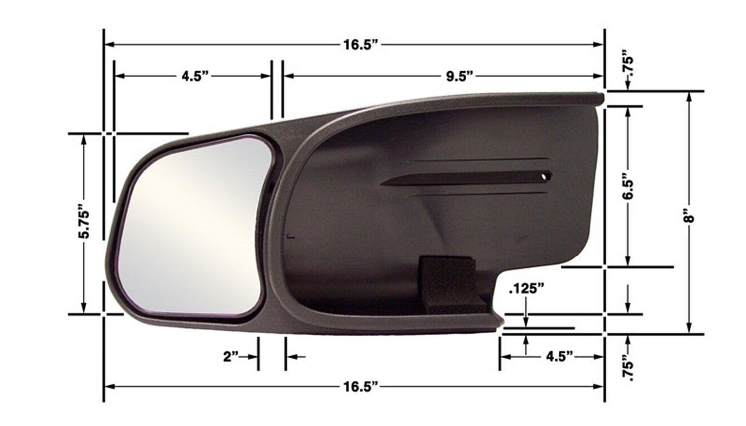 Custom Towing Mirror CIPA 10800 - Chevy/GMC/Cadillac, Pair 18 Inch