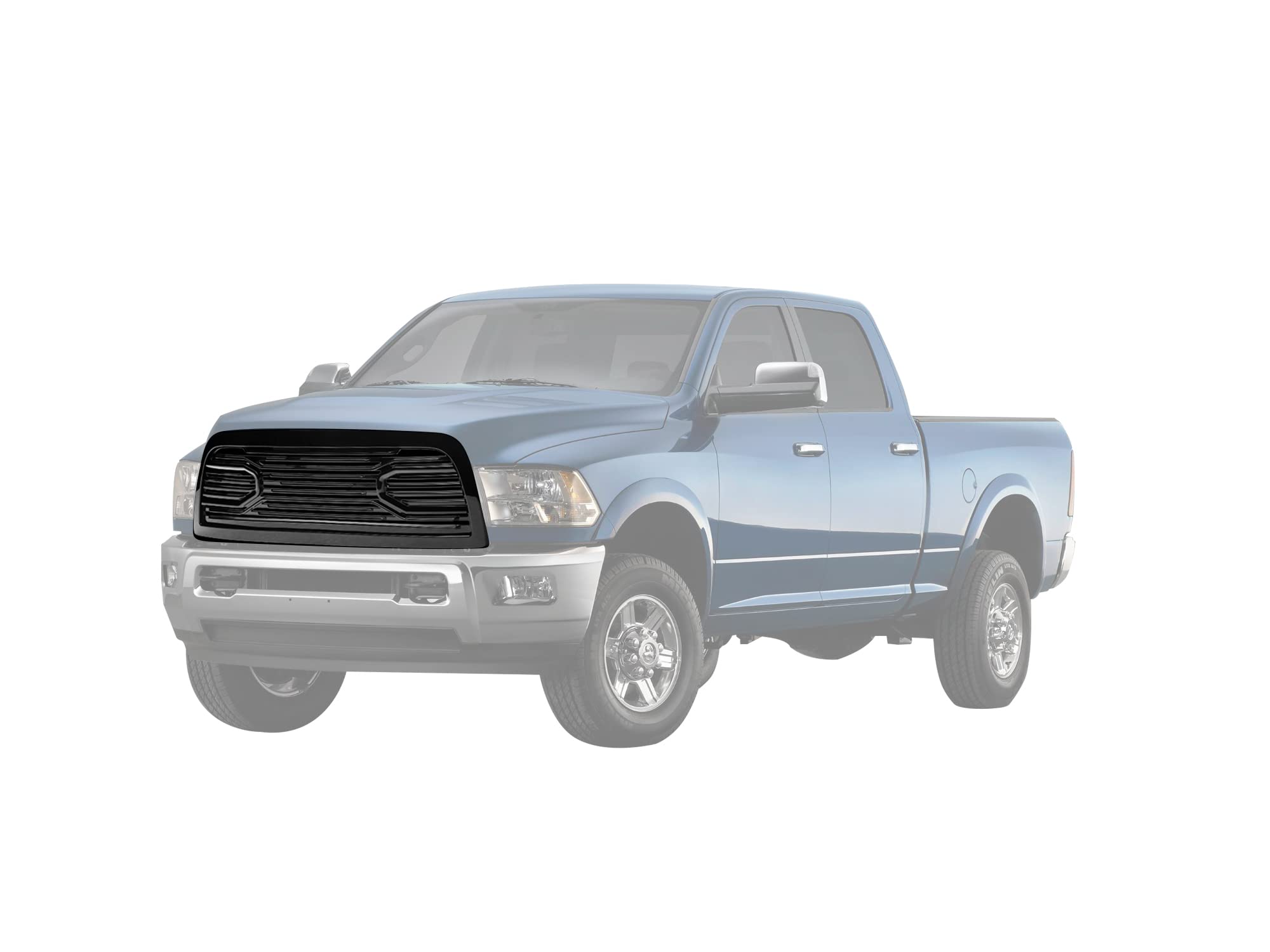 Big Horn Armordillo USA 7178427 Horizontal Front Hood Grille - Gloss Black Fits 2010-2018 Dodge Ram 2500/3500/4500