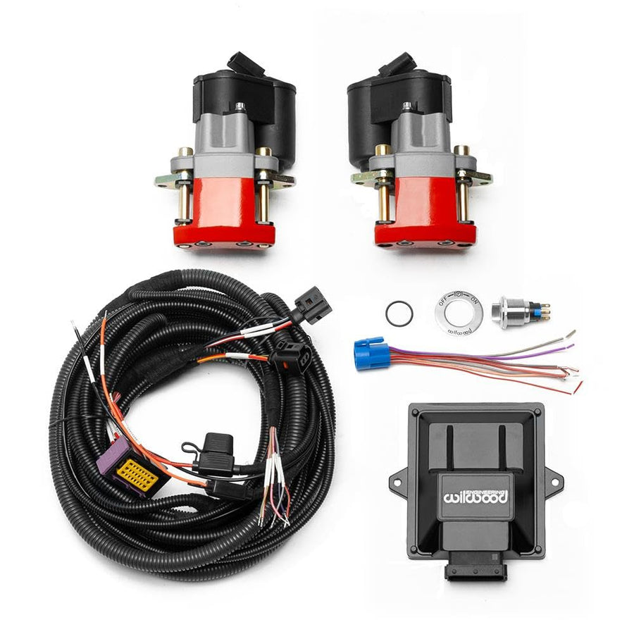 Rear Wilwood Electronic Parking Brake Retrofit Brake Kit - Red Powder Coat Caliper