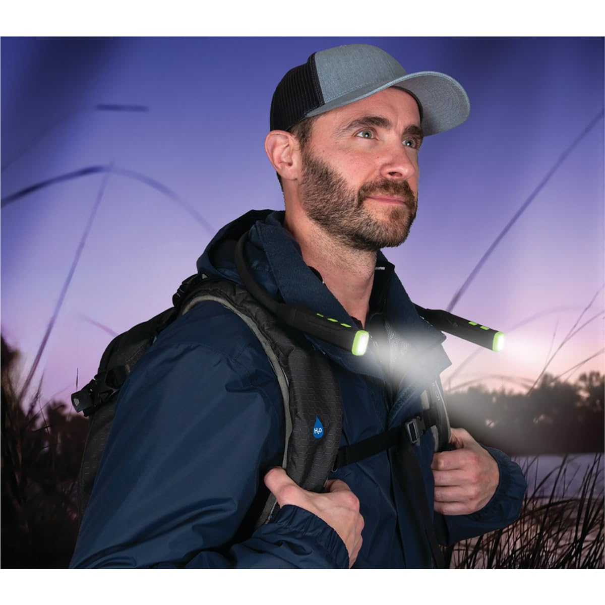 W2687 Performance Tool 400+LM Li-Ion Neck Light: 2 Flex Adjustable Lighted Ends, Spotlight and Multi-Color Ambient Modes, 650mAH, 3 Hour Operation, 19.5-in Length, USB-C, Hands-Free, Black