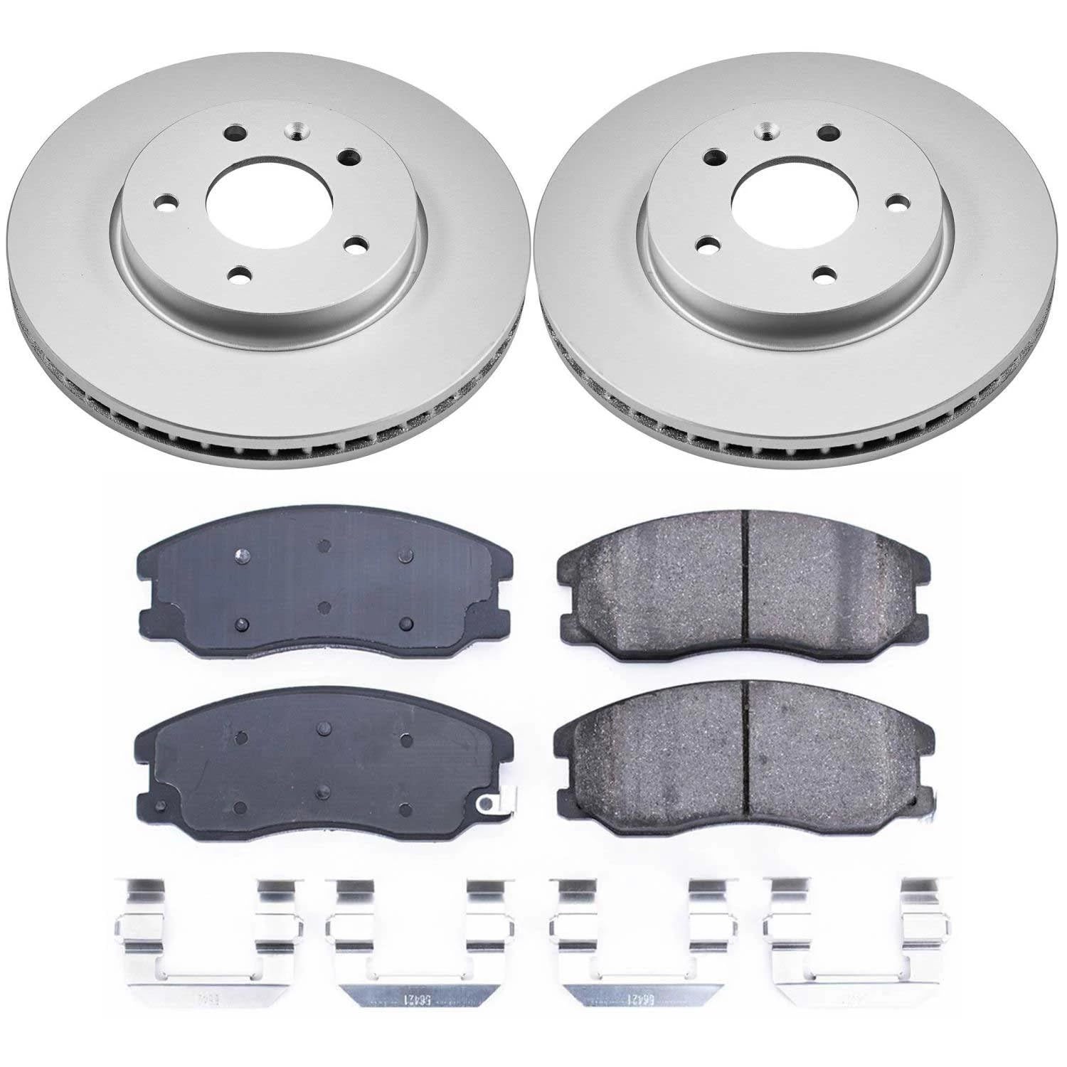 Power Stop Coated Brake Rotor CRK2090 & Ceramic Brake Pads- front For Chevrolet Captiva Sport, Chevrolet Equinox, Pontiac Torrent, Saturn Vue, Suzuki XL-7 [Model Specific]