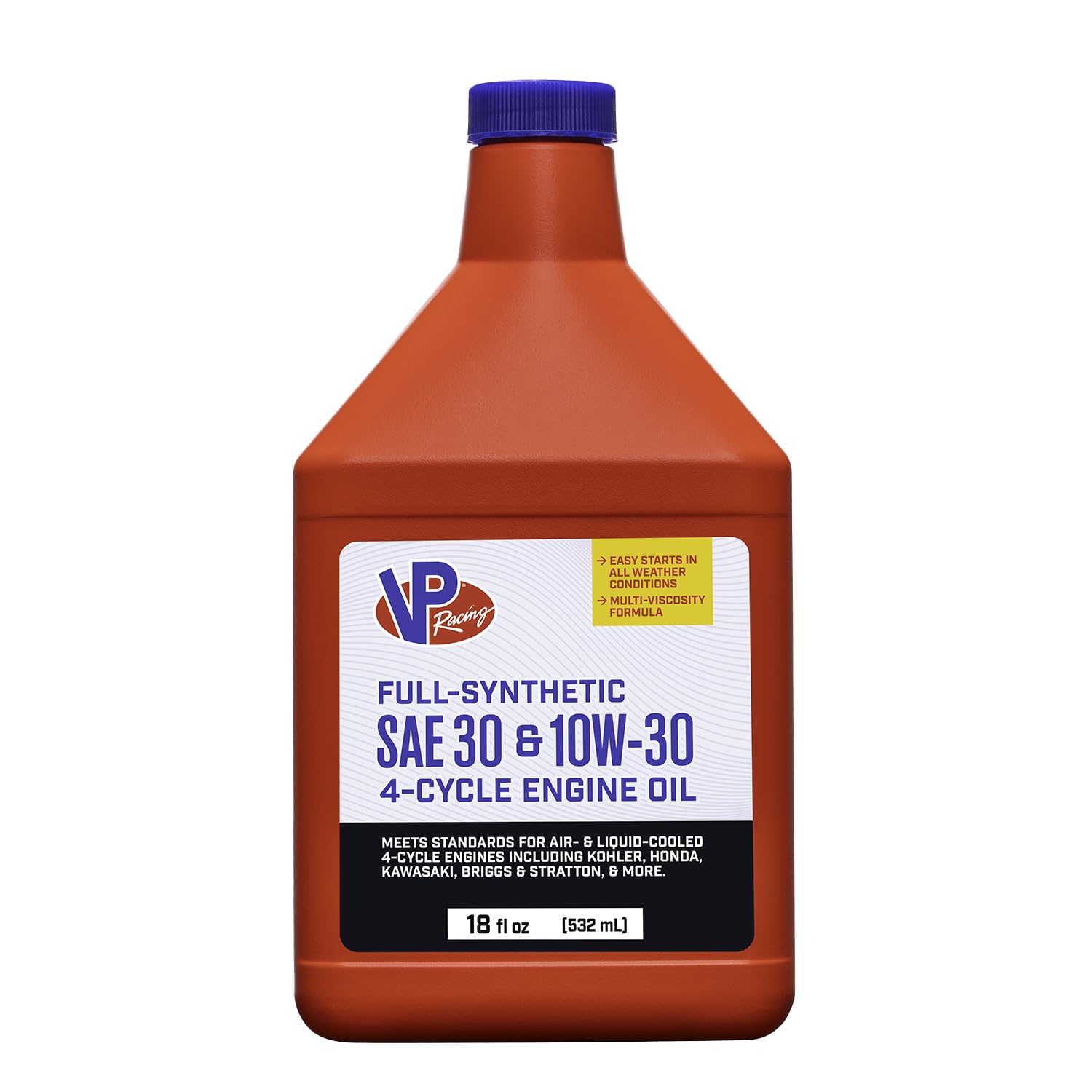 4-Cycle Engine Oil VP Racing - SAE 30 / 10W30 Full Synthetic Small Engine Oil, 18 Ounce (1 Pack)