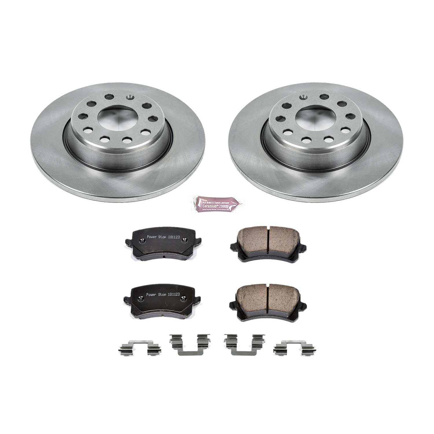 Power Stop KOE7811 Rear Replacement Brake Kit-OE Brake Rotors & Ceramic Brake Pads For Volkswagen Passat 2009 [Model Specific]