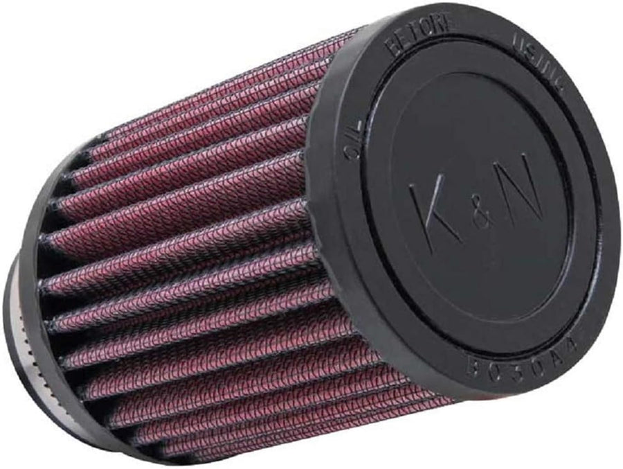 High-Flow K&N Original Lifetime Universal Clamp-On Air Filter: High Performance, Premium, Washable: Flange Diameter: 1.875 In, Filter Height: 4 In, Flange Length: 1 In, Shape: Round, RU-1280