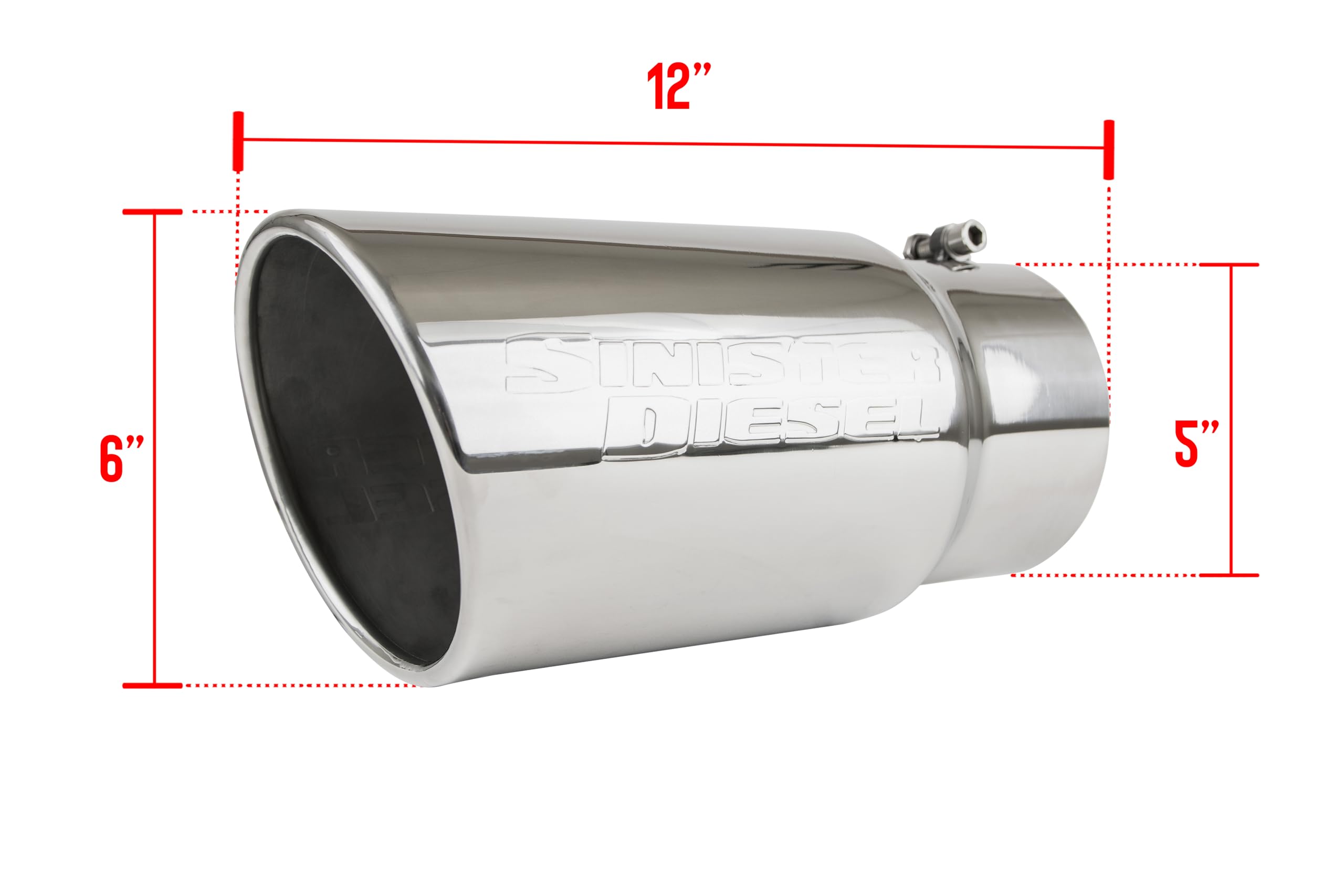 Polished Stainless Steel Sinister Diesel Exhaust Tip (5 to 6)