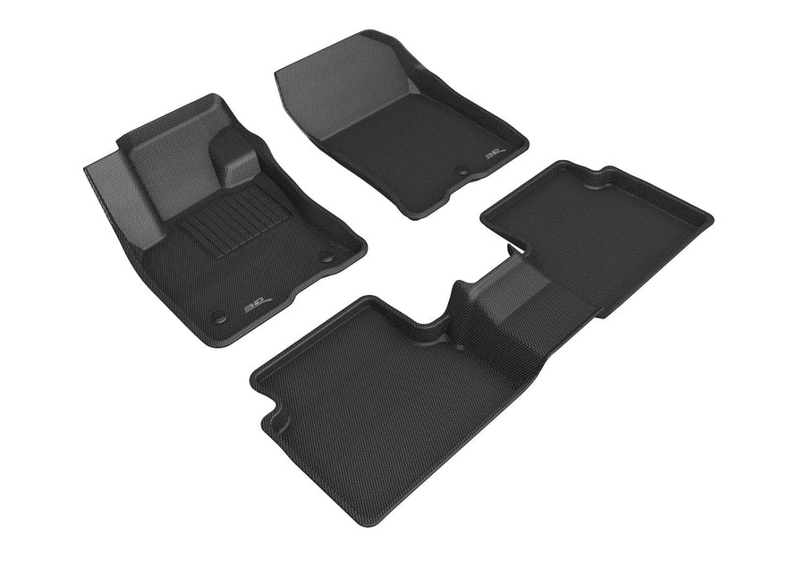 3D MAXpider Kagu Custom Fit Floor Mat (Black) Compatible with Ford Bronco Sport 2021-2026 (Vinyl Floors) - Full Set