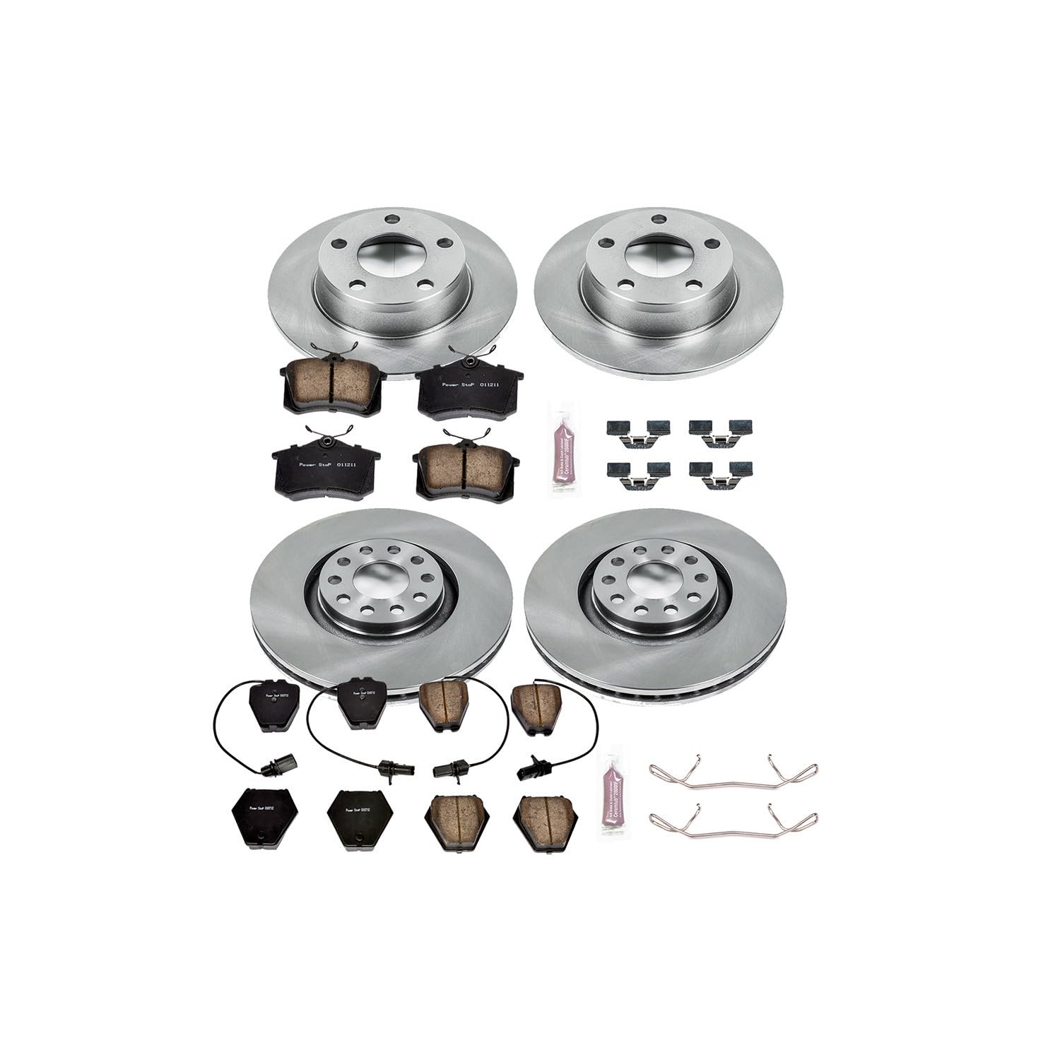 Power Stop Autospecialty KOE890 Front and Rear Replacement Brake Kit - OE Brake Rotors & Ceramic Brake Pads For Audi A6 Quattro 2000-2001 [Vehicle Specific]