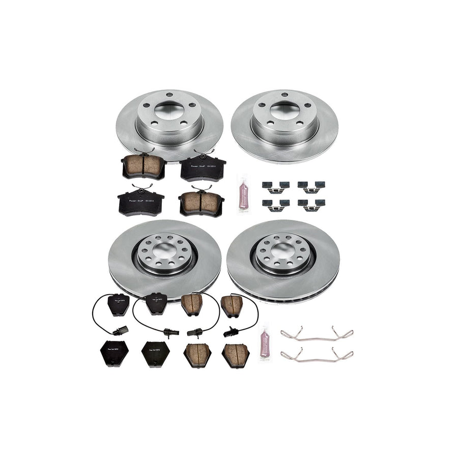 Power Stop Autospecialty KOE890 Front and Rear Replacement Brake Kit - OE Brake Rotors & Ceramic Brake Pads For Audi A6 Quattro 2000-2001 [Vehicle Specific]