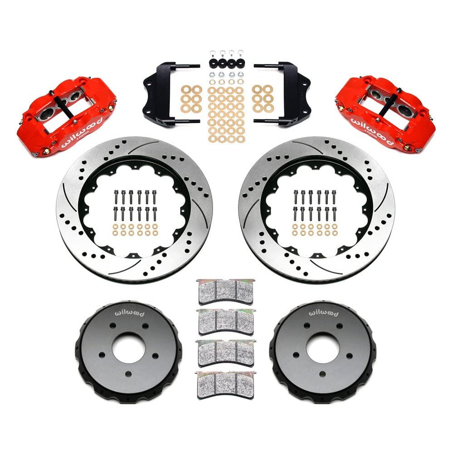 140-9296-DR WILWOOD FNSL6R Front Hat Kit,14.00", Drilled, Red 2004 Pontiac GTO
