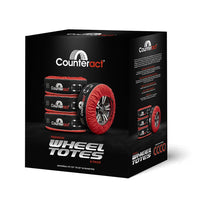 Counteract 4 Pack Tire Cover - Black & Red Oxford Fabric 600D - Size M (12-19") - Ideal RV Tire Covers and Tire Covers for Trailers, Cars, Trucks, SUV - Handlebar, Window Card, Tire Identifying Image