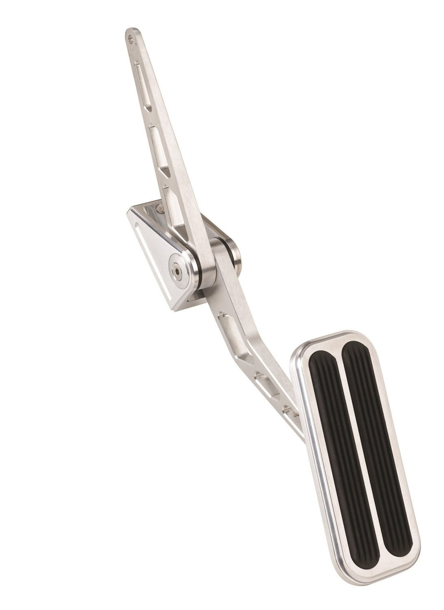 Lokar Competitor BAG-6149 Brushed Billet Aluminum Vertical Offset Mounting Throttle Pedal Assembly with Rubber