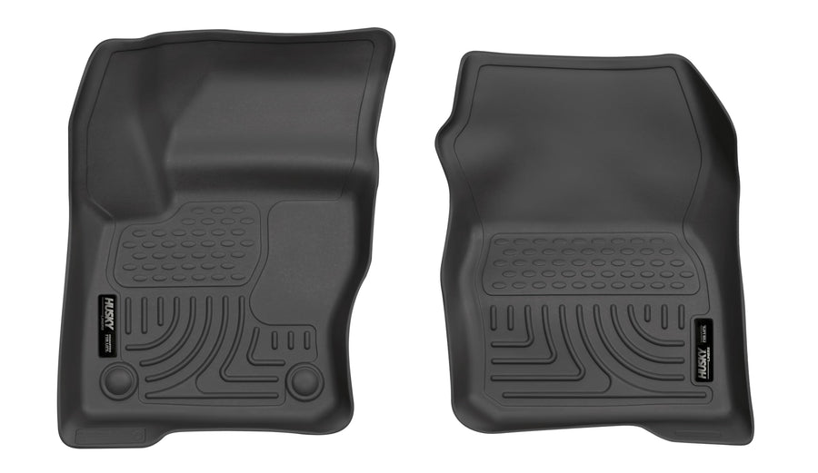 Weatherbeater Husky Liners Floor Mats | Fits 2012-2015 Ford Focus | Front Row, 2-pc Black - 17061