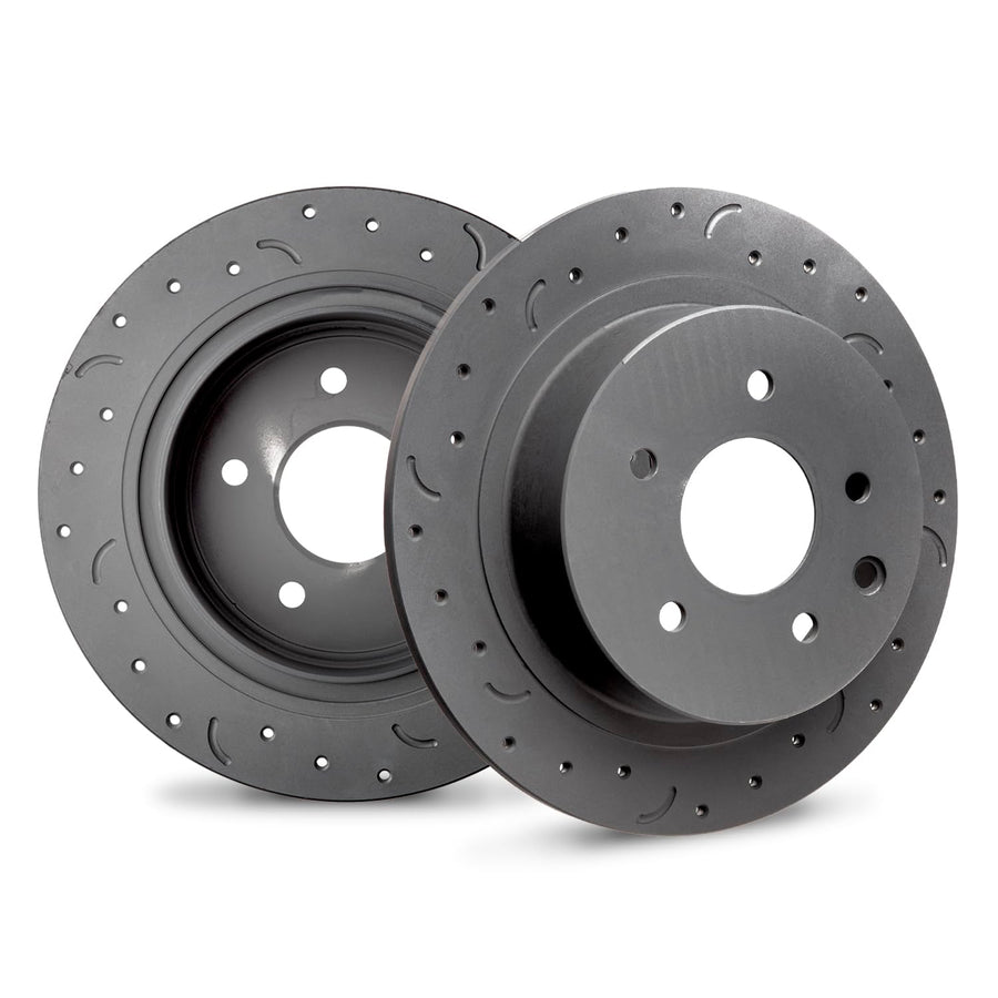 Talon Cross-Drilled and Slotted Solid Rotor, Hawk Performance Brakes, 11.47 in. Diameter, 2.44 in. Height