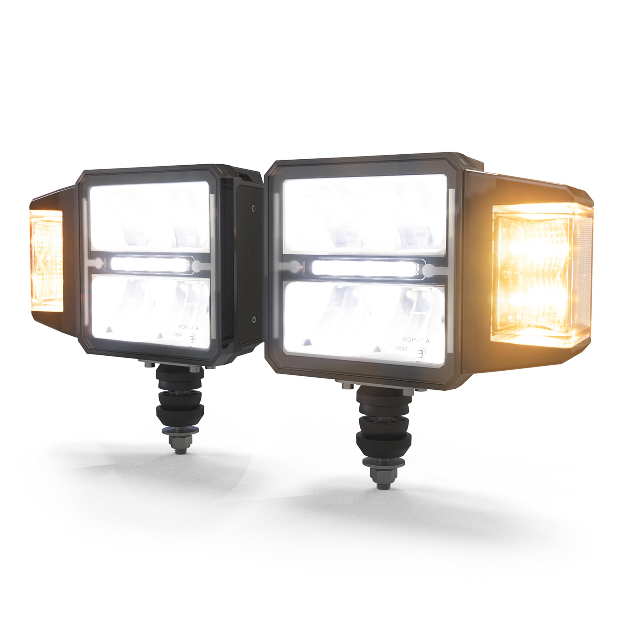 ECCO Work Light LED 6 Inch Square White Low Beam High Beam 48W 905lm 2371lm 12V 24V for Commercial Vehicle Light, Tow Truck, Work Truck, Construction Vehicle, 5 Year Warranty