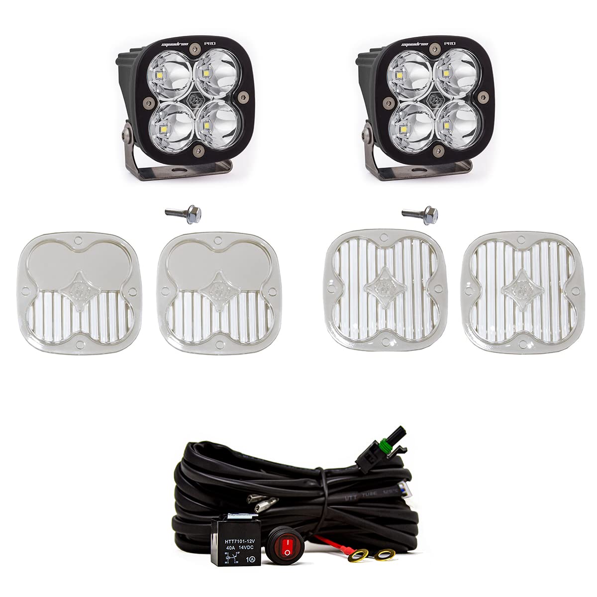 Baja Designs A-Pillar LED Light Kit Squadron Pro for Ford Bronco 2021-24 (Spot; Clear; Toggle Wiring)