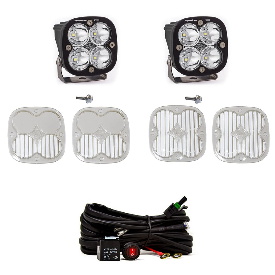 Baja Designs A-Pillar LED Light Kit Squadron Pro for Ford Bronco 2021-24 (Spot; Clear; Toggle Wiring)