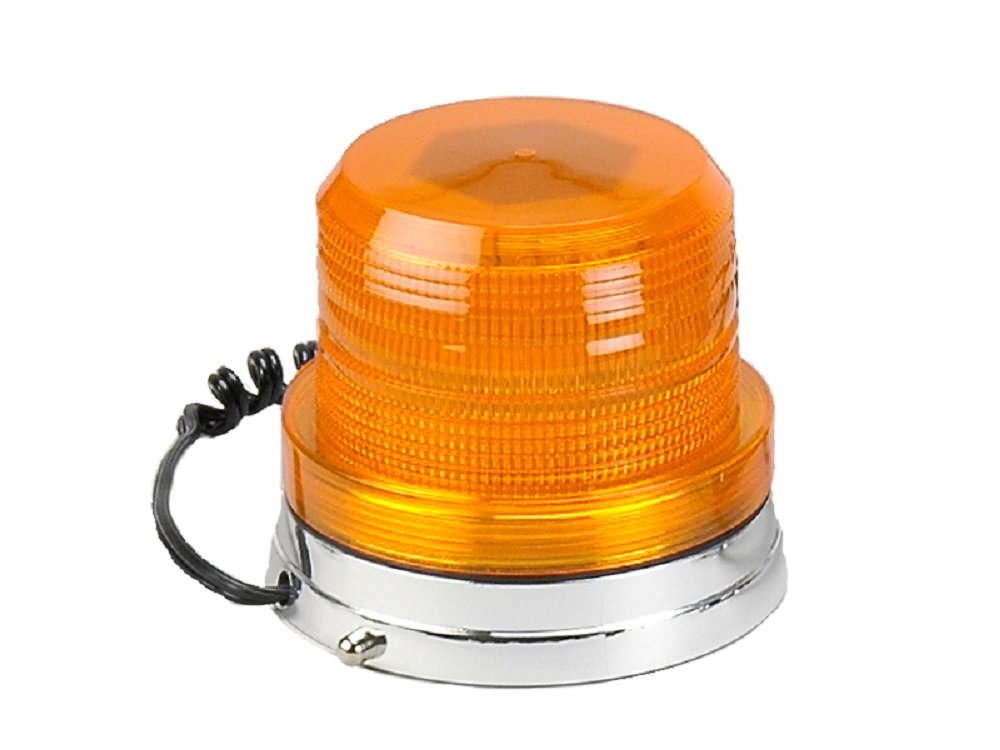 Hawkeye LED Rotating And Flashing Emergency Warning Light Wolo (3000-A) - Amber Lens - Clear LED's, Magnet Mount