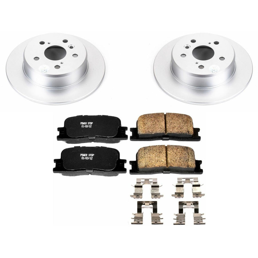 Power Stop CRK1148 Brake Rotor Coated & Ceramic Brake Pads- rear For Toyota Highlander 2001-2003 [Model Specific]