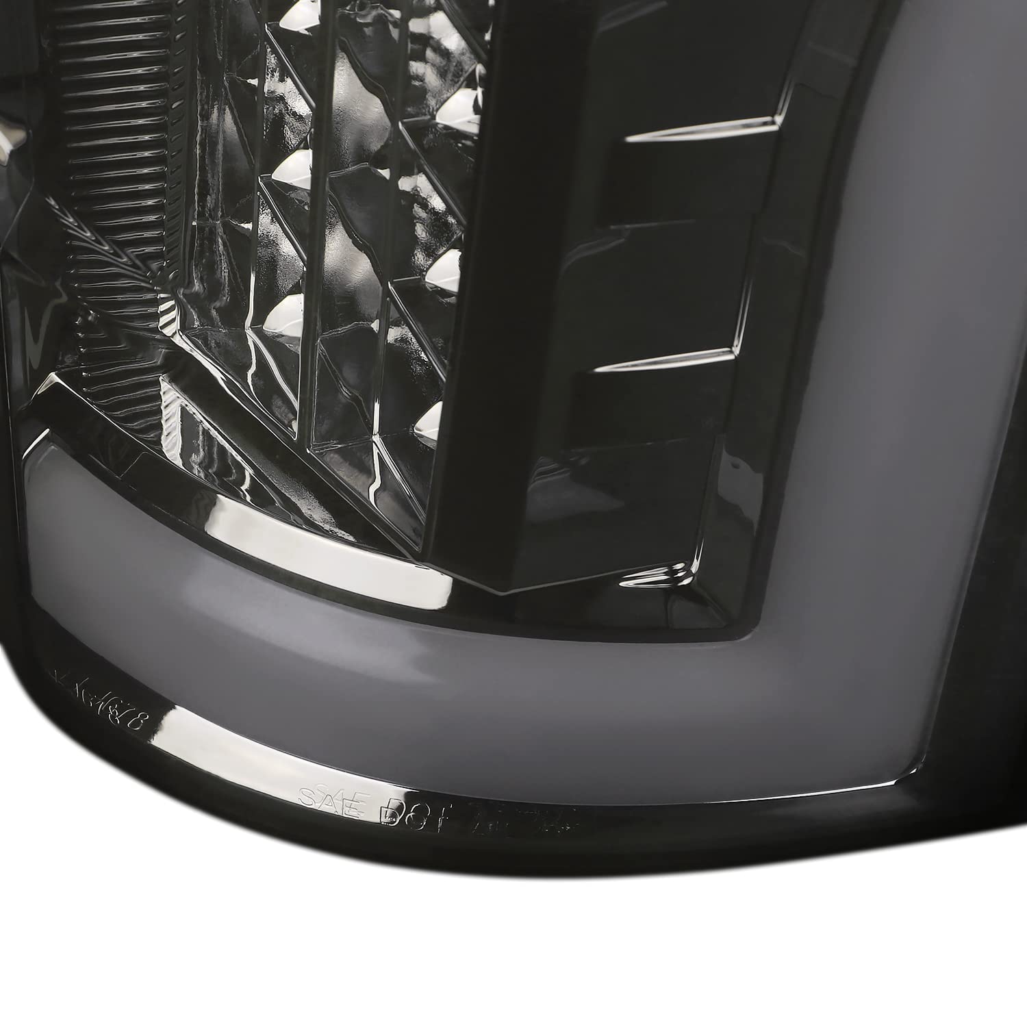 Smoke LED Tail Lights SPEC-D TUNING w/White LED Tube Compatible with 2017-2019 Ford F250/350/450/550, Left + Right Pair Tail Lamp Assembly