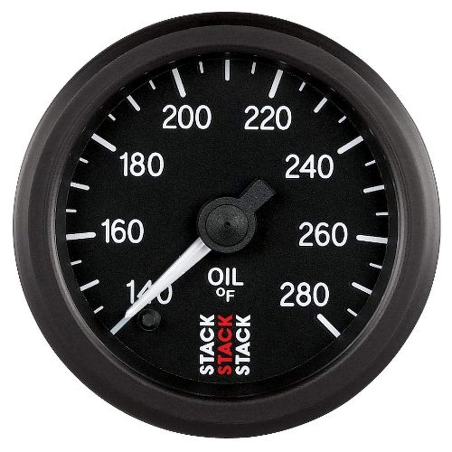 52mm Stack ST3310 Black 1/8" NPTF Male 140-280°F Professional Stepper Motor Oil Temperature Gauge