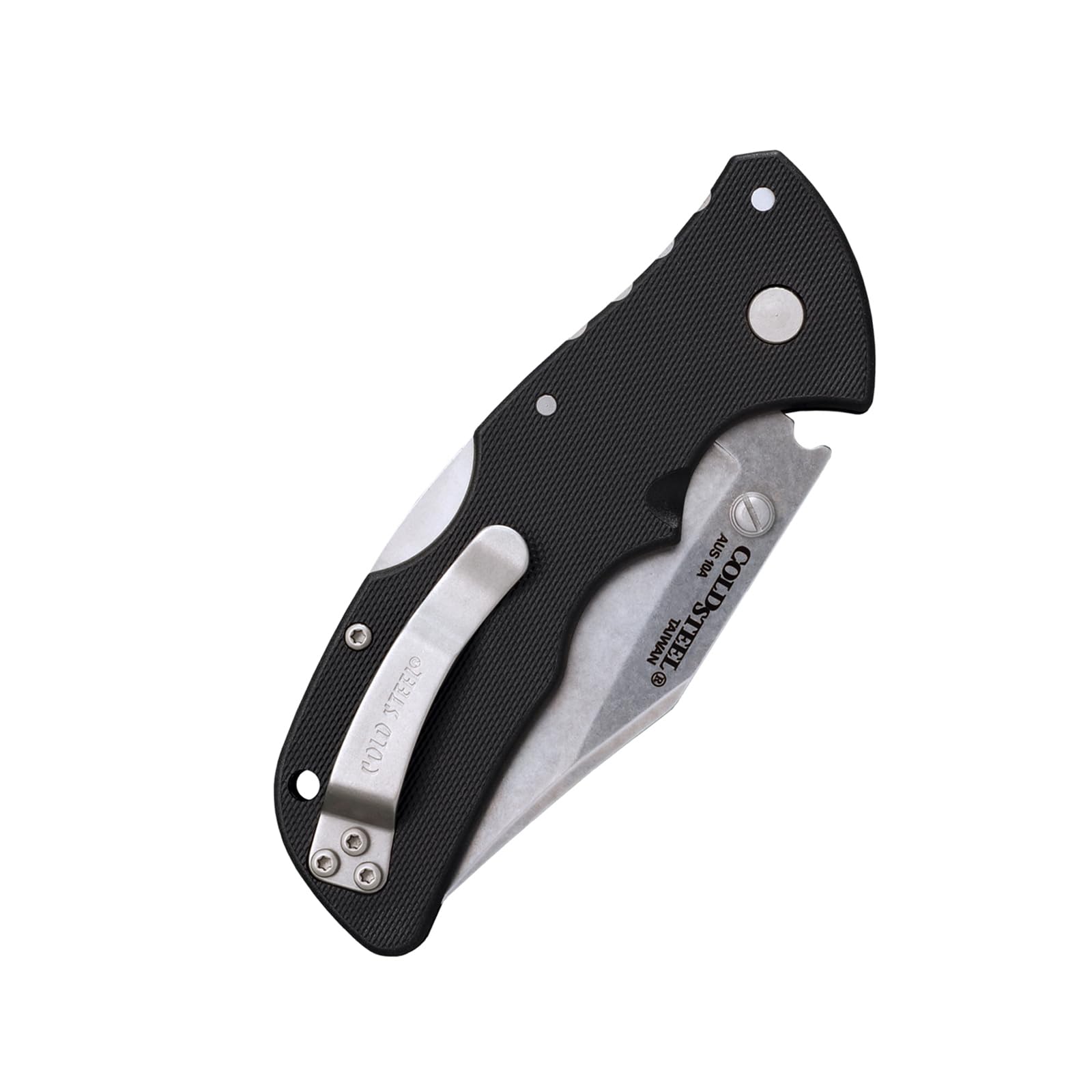 Mini Recon 1 COLD STEEL 3" AUS10A Clip Point Blade 4" GFN Handle Folding Knife w/Tri-Ad Lock, Ambidextrous Pocket/Belt Clip