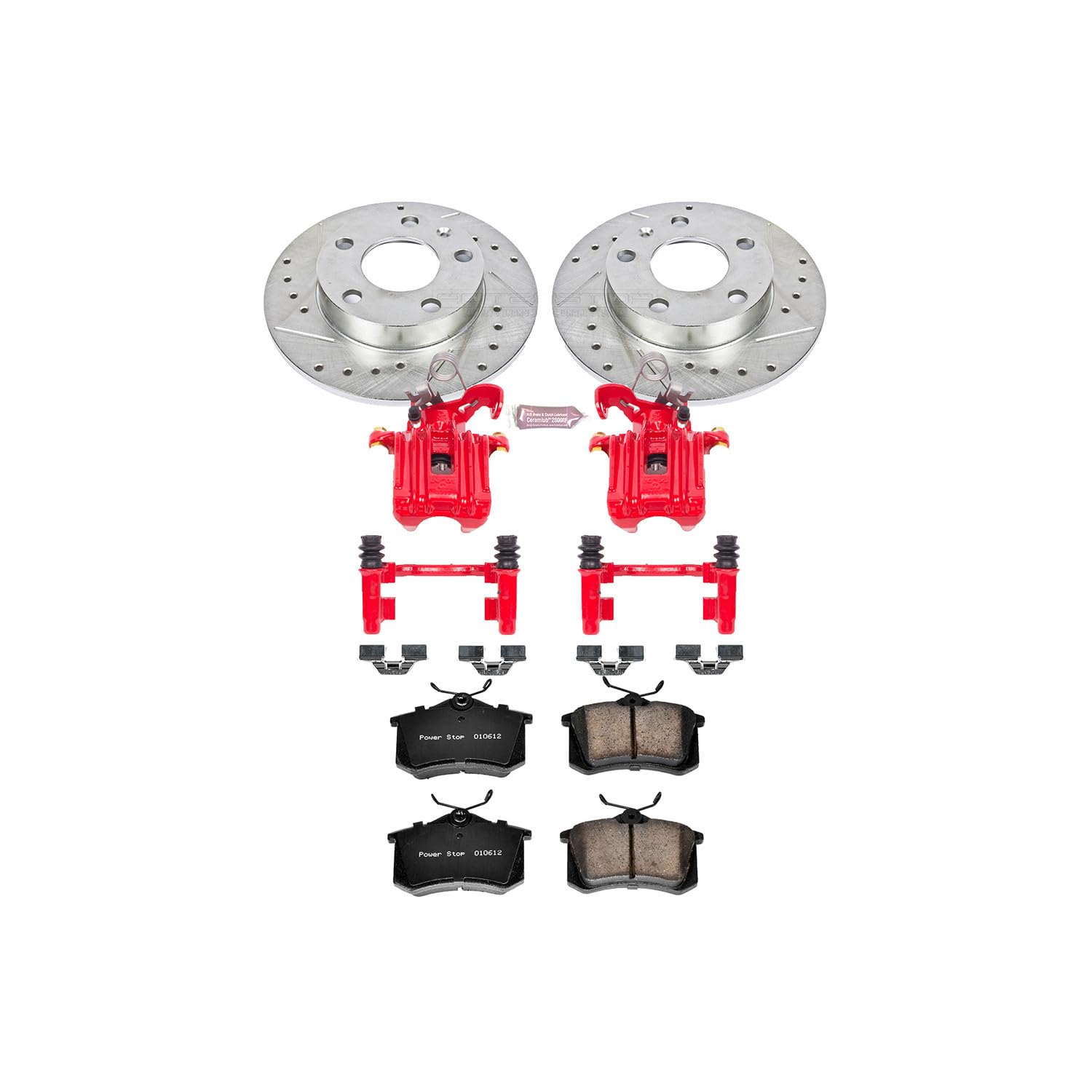 Power Stop Z23 Evolution Sport Performance Brake Kit with Caliper For Audi A4 2002-2006, Audi A4 Quattro 2002-2005 [Model Specific]
