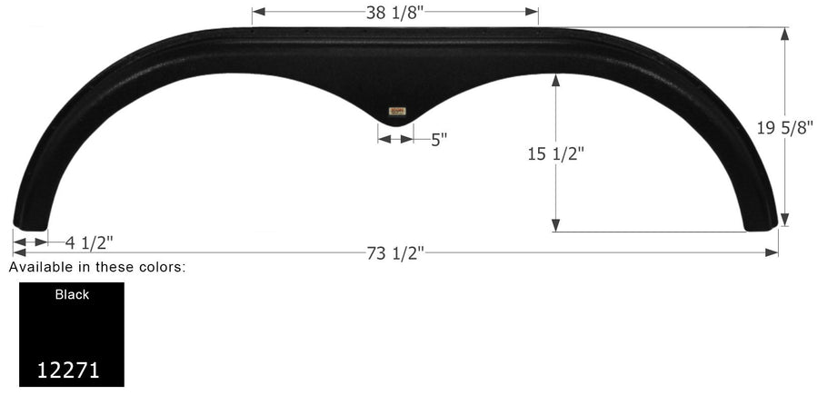 Tandem Axle Fender Skirt ICON 12271 FS2271 for Pace - Black