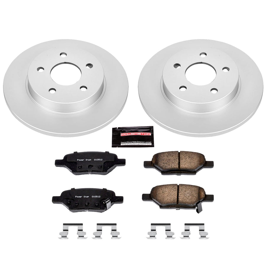 Power Stop CRK1616 Brake Rotor & Coated Ceramic Brake Pads- rear For Chevrolet Cobalt, Chevrolet HHR, Chevrolet Malibu, Pontiac G5, Pontiac G6, Saturn Aura, Saturn Ion [Model Specific]