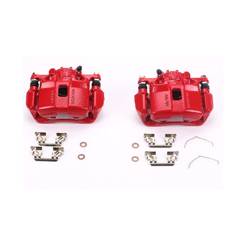 Power Stop S6038 Front Pair of High-Temp Red Powder Coated Calipers For Acura ILX 2013-2015, Honda CR-Z 2011-2015, Honda Civic 2012-2015, Honda Fit 2009-2020 [Model Specific]