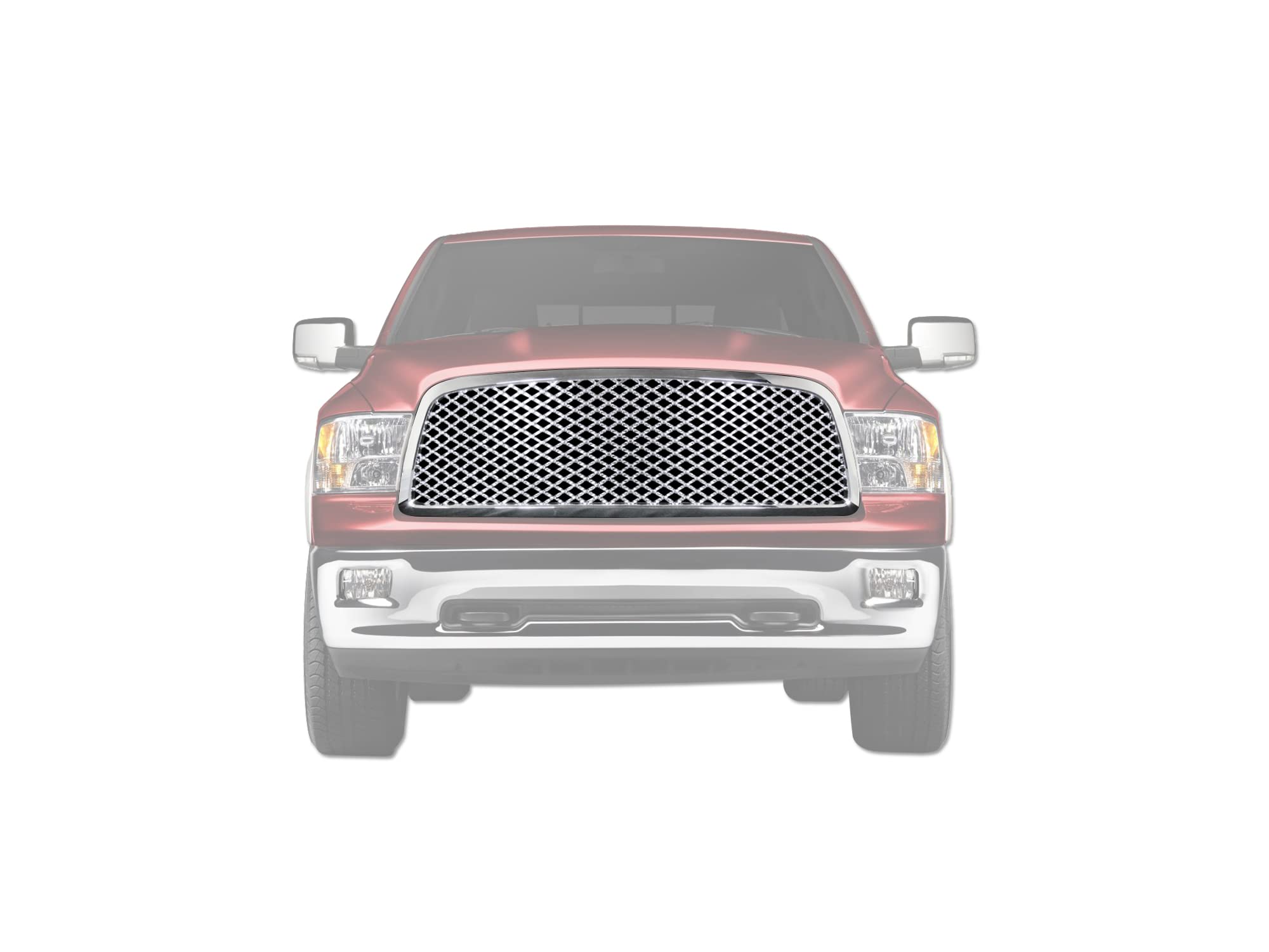 Mesh Front Hood Grille Armordillo USA - Chrome Fits 2009-2012 Dodge Ram 1500 7147782