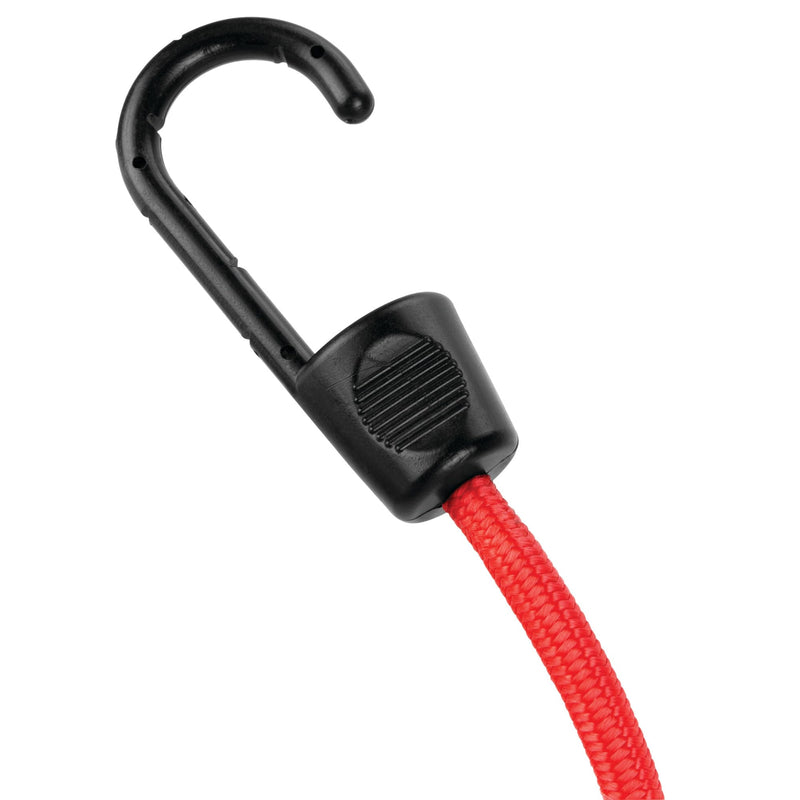 24-Inch Performance Tool W1830 Rubber Coated Steel Hook Bungee Cords with Extra Wide Hook Openings, UV Resistant Poly Coating, Red/Black, 2-Pack