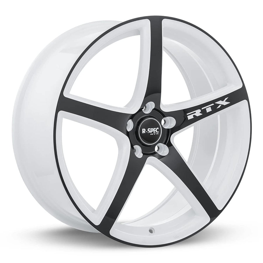 Custom RTX Illusion Wheel - White with Black Face 20" x 8.5", 45 Offset, 5x114.3 Bolt Pattern, 73.1mm Hub
