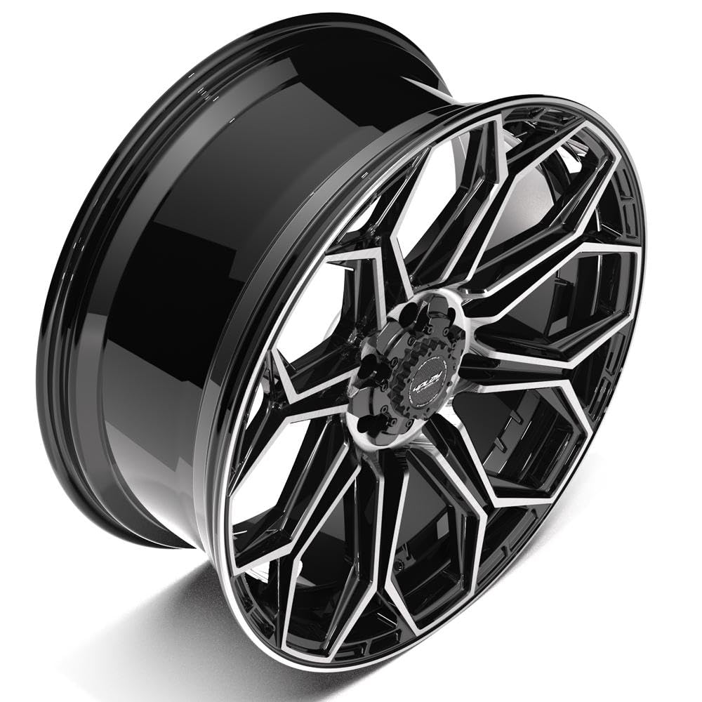 4PLAY Wheels 24 Inch Rim 4P83 Fits 6x135 & 6x139.7 24x12 Gloss Black Brushed with Tinted Clear (1)