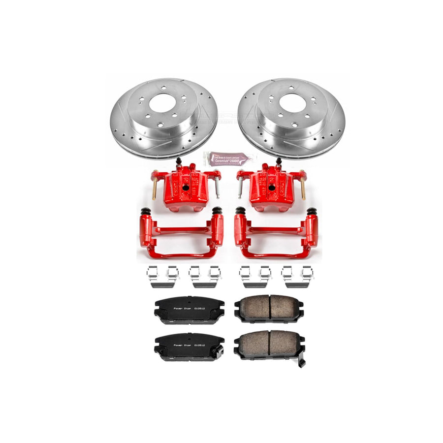 Power Stop 1-Click Performance Brake Kit with Caliper For Mitsubishi Eclipse 2006-2012, Mitsubishi Galant 2007-2009 [Model Specific]