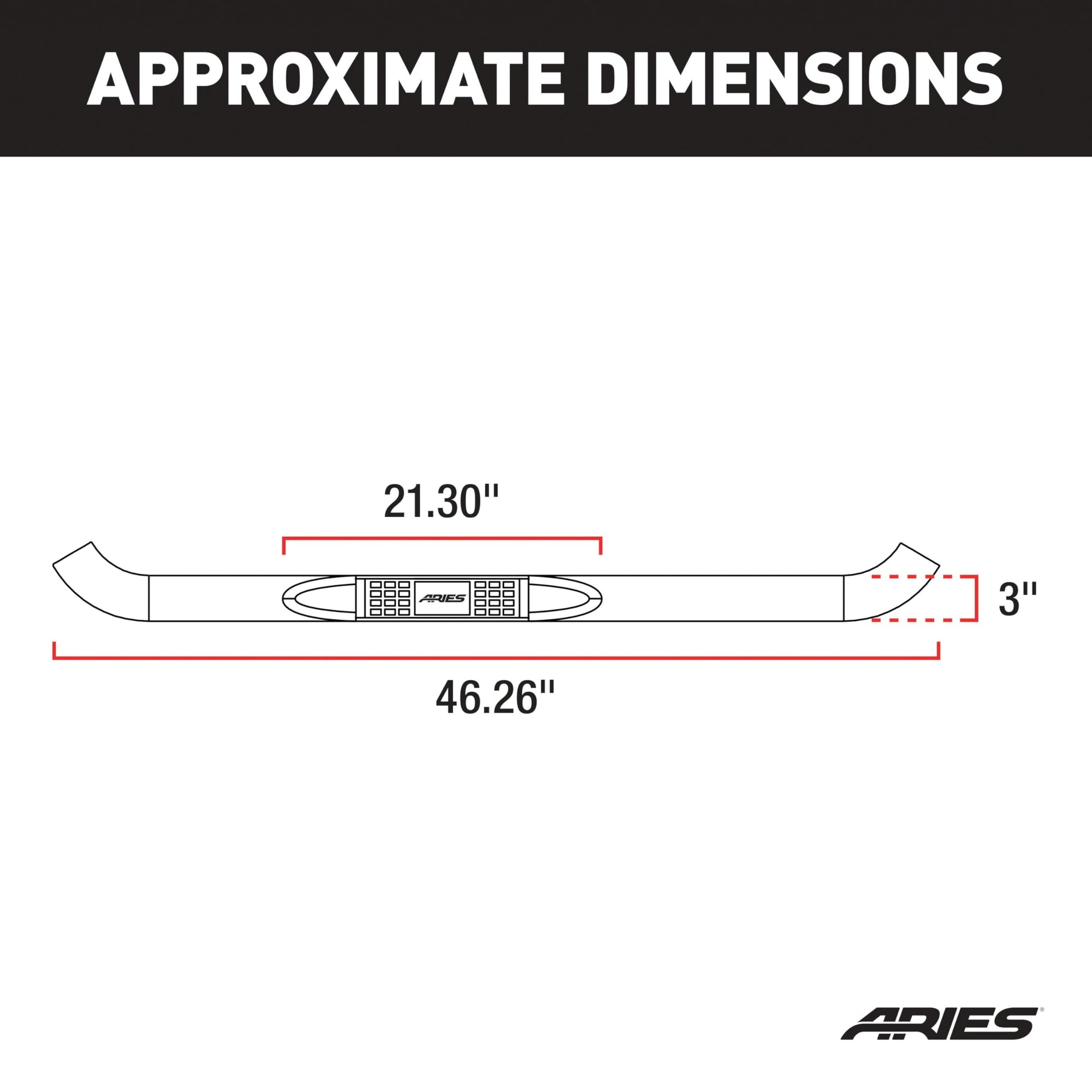 3-Inch Round Black Steel ARIES Nerf Bars, No-Drill, Fits Select Jeep Wrangler TJ