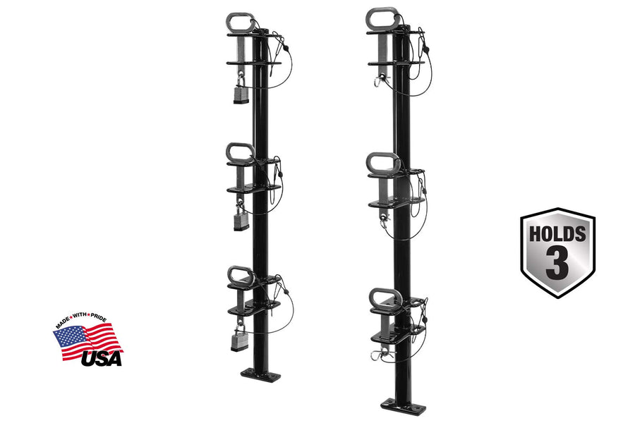 3 Position Buyers Products LT13 Trimmer Rack for Landscape Trailers, Holds 3 Weed Eaters, Made in The USA, Trimmer Rack for Lawn Care Equipment, Landscape Tools