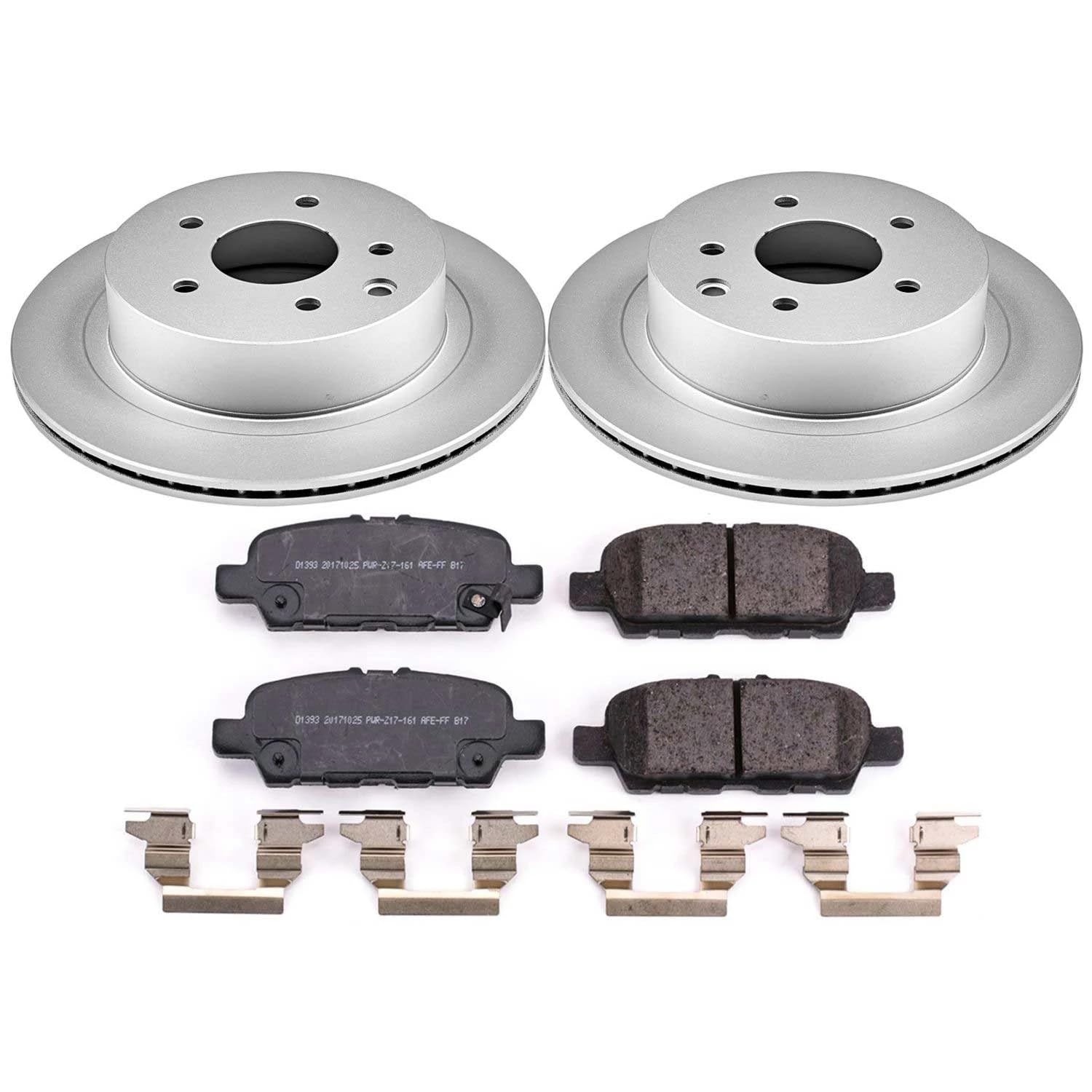 Power Stop CRK6761 Z17 Evolution Geomet Coated Brake Kit Rear For Nissan LEAF 2011-2024, Nissan Rogue 2014-2020, Nissan Rogue Sport 2017-2022 [Model Specific]