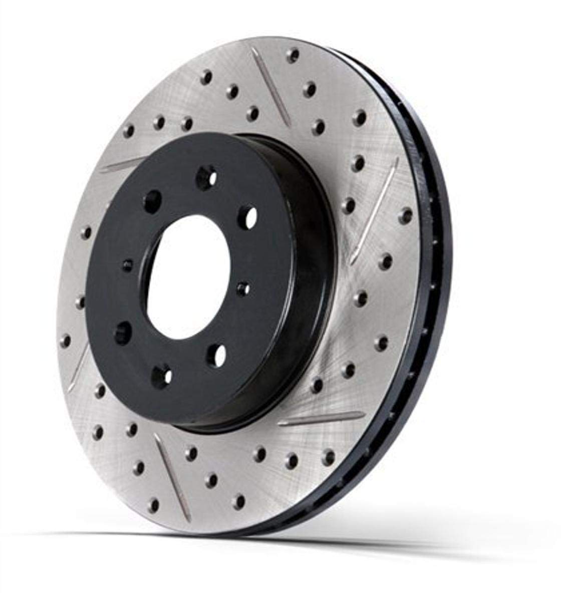 Left StopTech 127.62102L Sport Drilled & Slotted Rotor