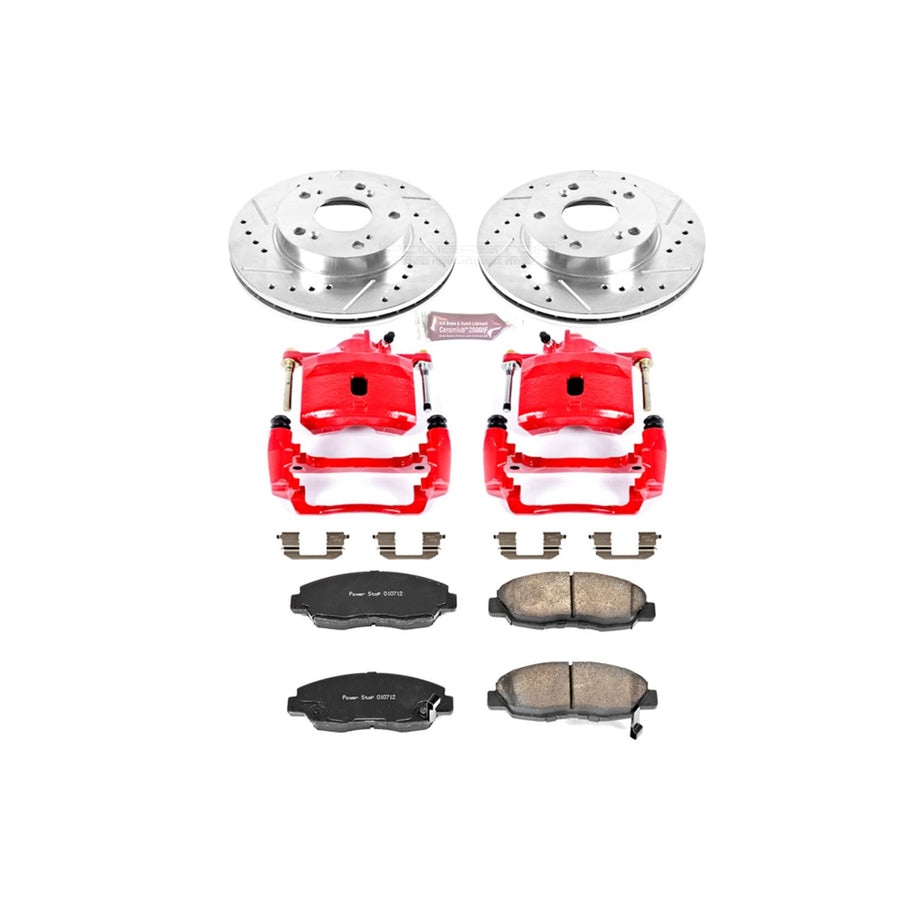 1-Click Performance Brake Kit Power Stop (KC2384) with Calipers For Honda Civic 2006-2011 [Model Specific]