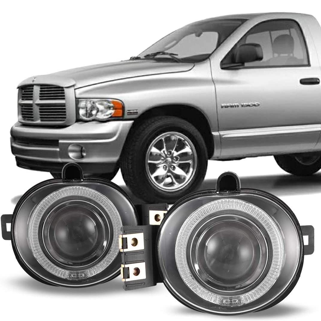 Winjet OEM Series WJ30-0065-09 for [2002-2008 Dodge RAM] [2004-2006 Dodge Durango] Driving Halo Ring Projector Fog Lights