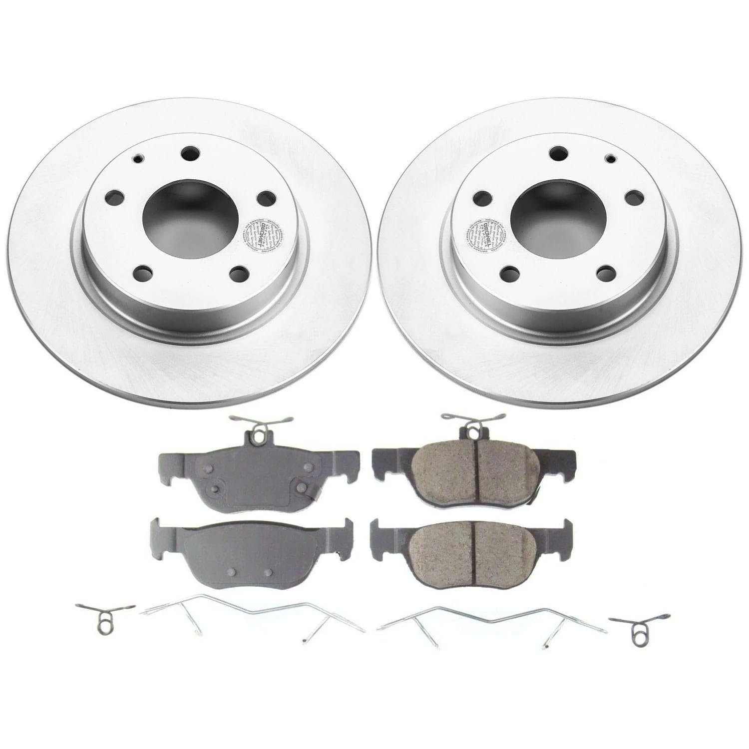 Power Stop Z17 CRK8334 Coated Rotor Kit-Rear Brake Rotors, Ceramic Brake Pads For Mazda 3 2019-2023, Mazda CX-30 2020-2022 [Model Specific]